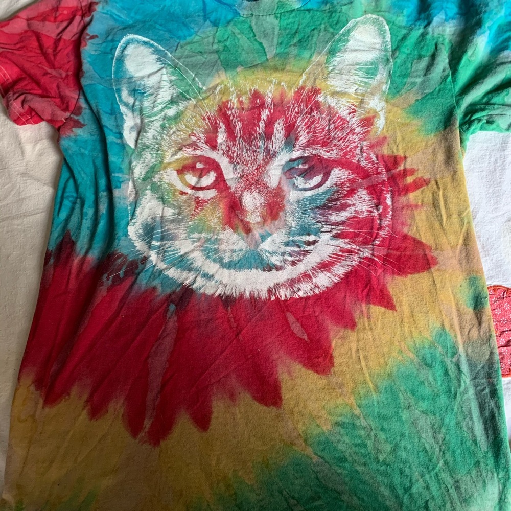 Tie dye cat shirt